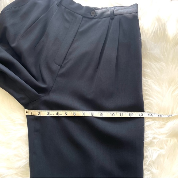 Doncaster High Waisted Wool Trousers/Slacks Navy Blue Size 10 - Picture 16 of 16